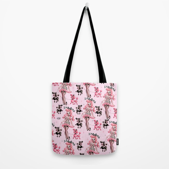 Miss Pink Poodle Tote Bag Gallery Image 2