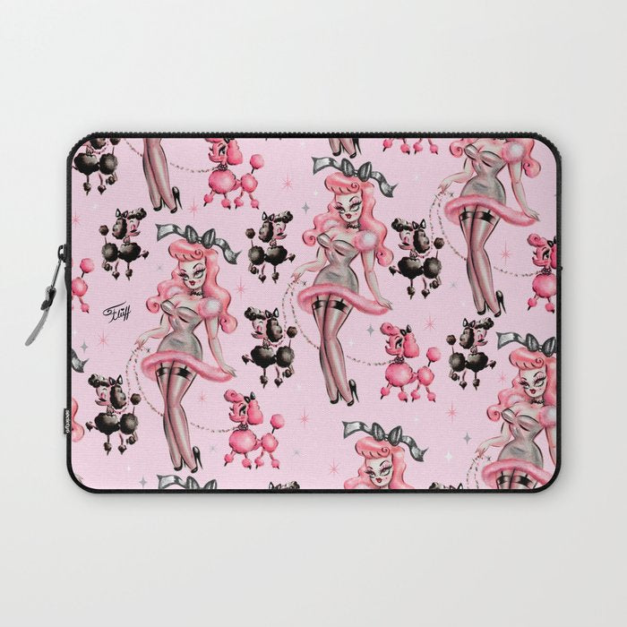 Miss Pink Poodle Laptop Sleeve Gallery Image 1