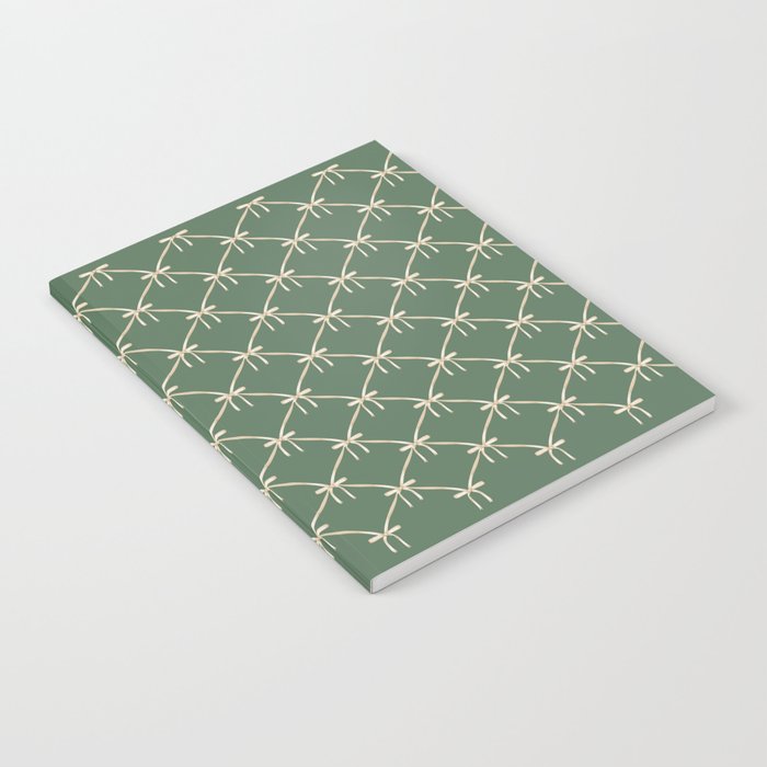 Bows & Ribbons Pattern XXVI Natural Green Notebook Gallery Image 2