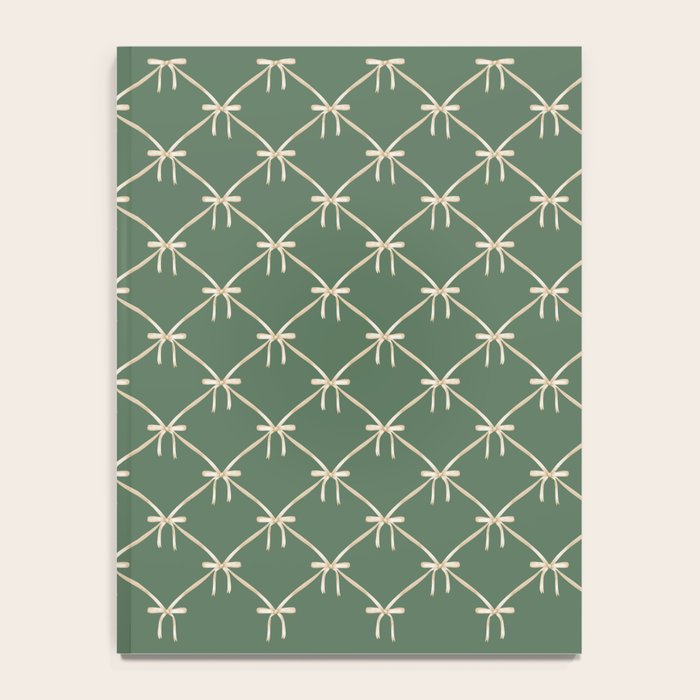 Bows & Ribbons Pattern XXVI Natural Green Notebook Gallery Image 4