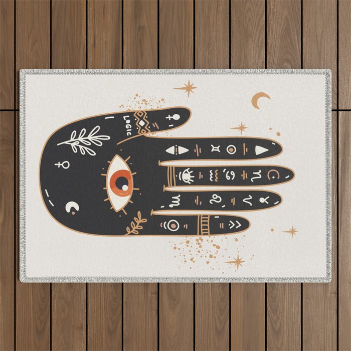 Palmistry 5 Outdoor Rug Gallery Image 1