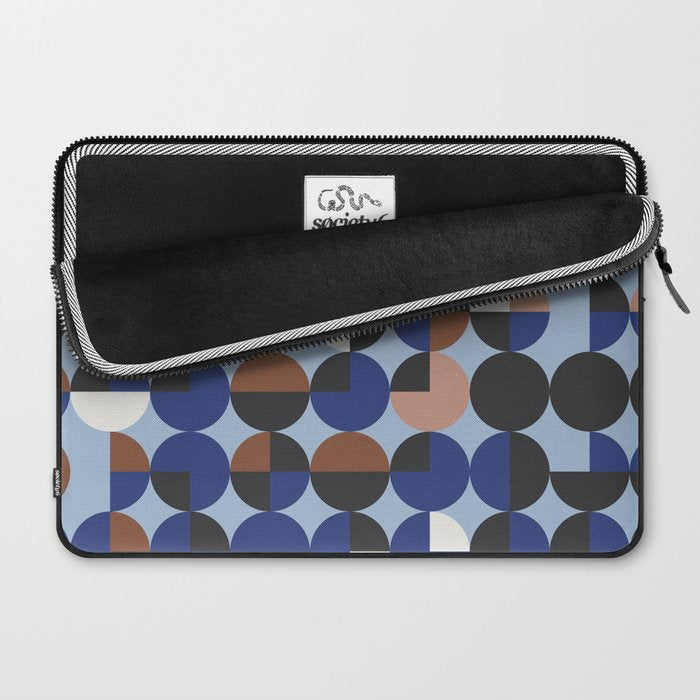 brown blue geometric elegance Laptop Sleeve Gallery Image 2