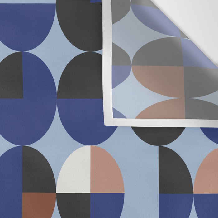 brown blue geometric elegance Wall Tapestry Gallery Image 3