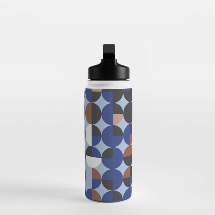 brown blue geometric elegance Water Bottle Gallery Image 3