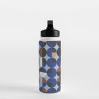 brown blue geometric elegance Water Bottle Gallery Image 3