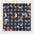 brown blue geometric elegance Wood Wall Art Gallery Image 1