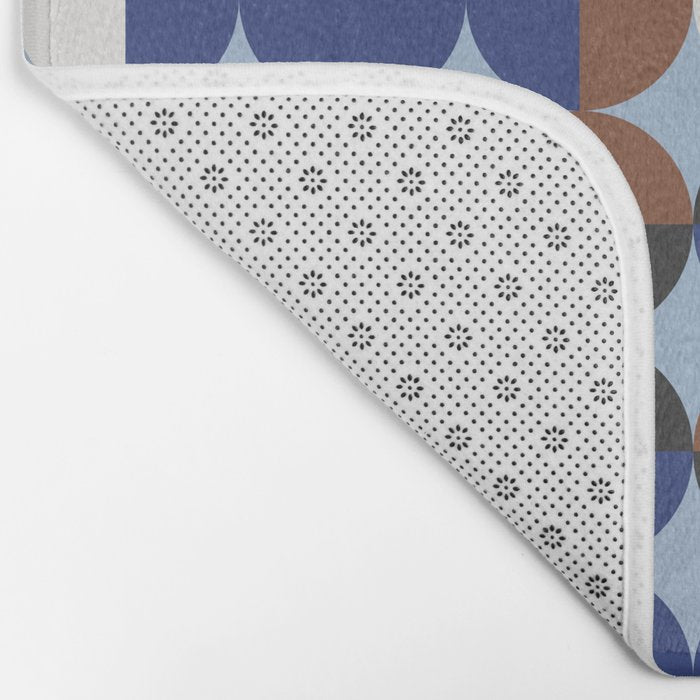 brown blue geometric elegance Bath Mat Gallery Image 2