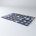 brown blue geometric elegance Rug Gallery Image 3