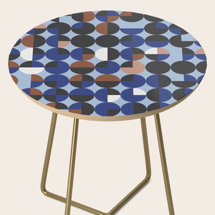 brown blue geometric elegance Side Table Gallery Image 2