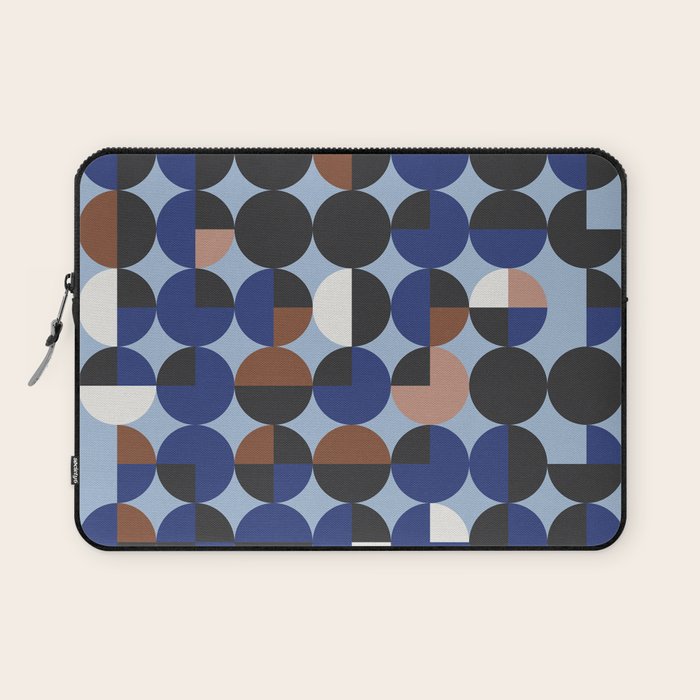 brown blue geometric elegance Laptop Sleeve Gallery Image 1