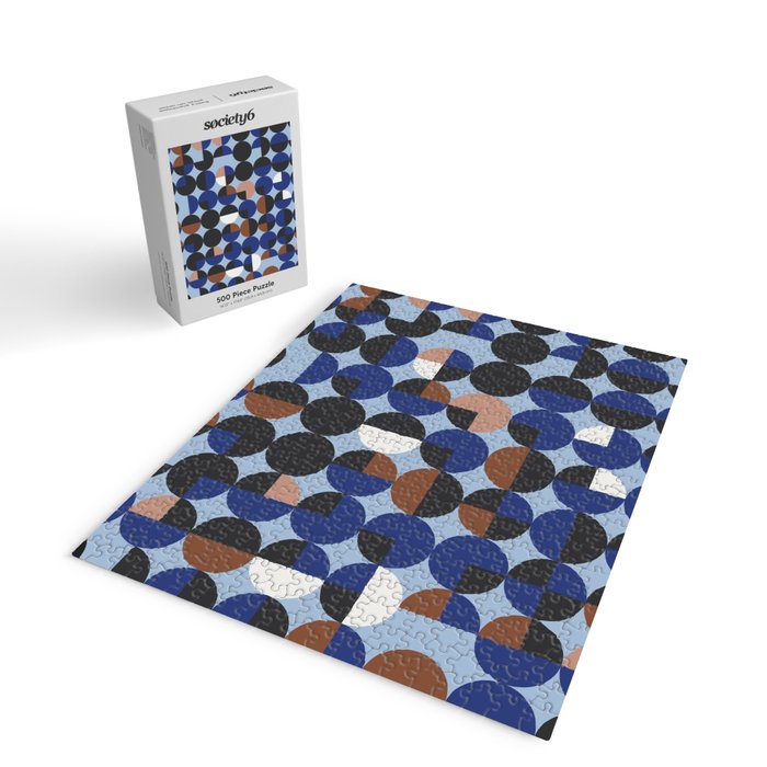 brown blue geometric elegance Jigsaw Puzzle Gallery Image 2