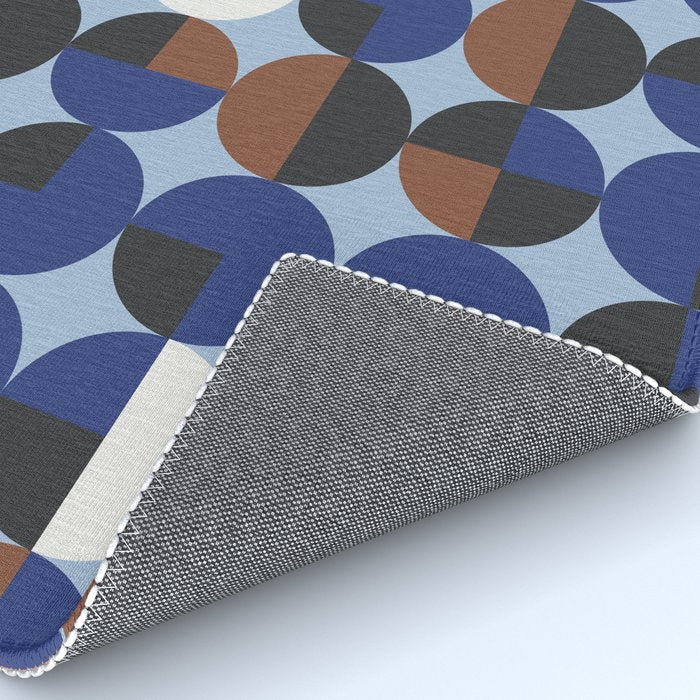 brown blue geometric elegance Rug Gallery Image 4
