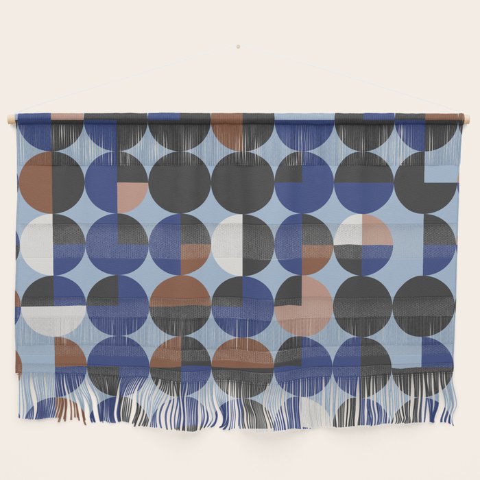 brown blue geometric elegance Wall Hanging Gallery Image 1