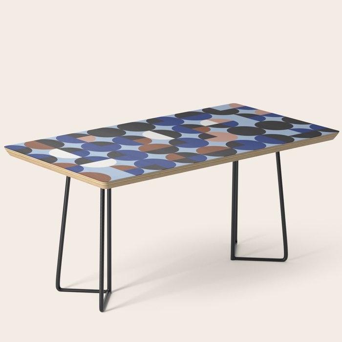 brown blue geometric elegance Coffee Table Gallery Image 1
