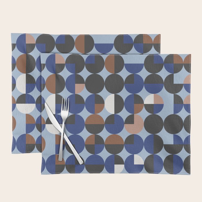 brown blue geometric elegance Placemat Gallery Image 1
