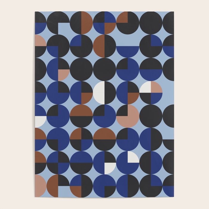 brown blue geometric elegance Poster Gallery Image 4