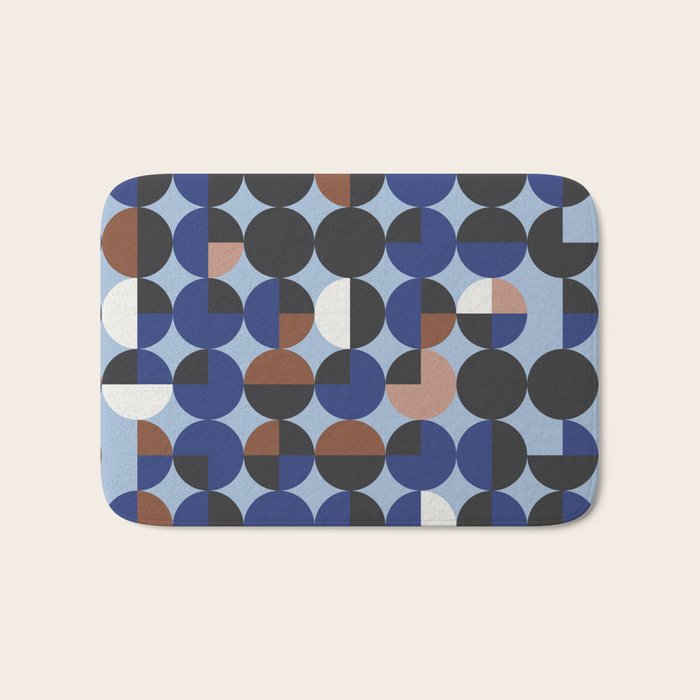 brown blue geometric elegance Bath Mat Gallery Image 1