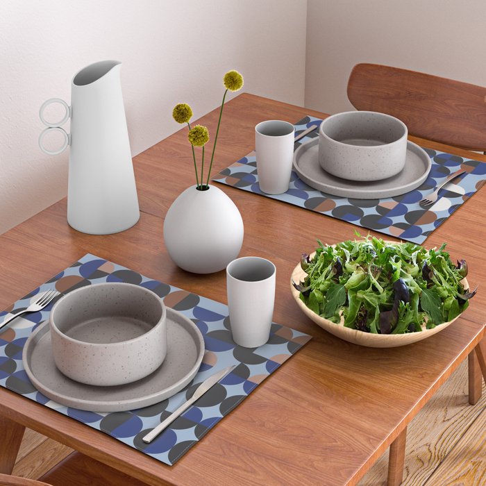 brown blue geometric elegance Placemat Gallery Image 2