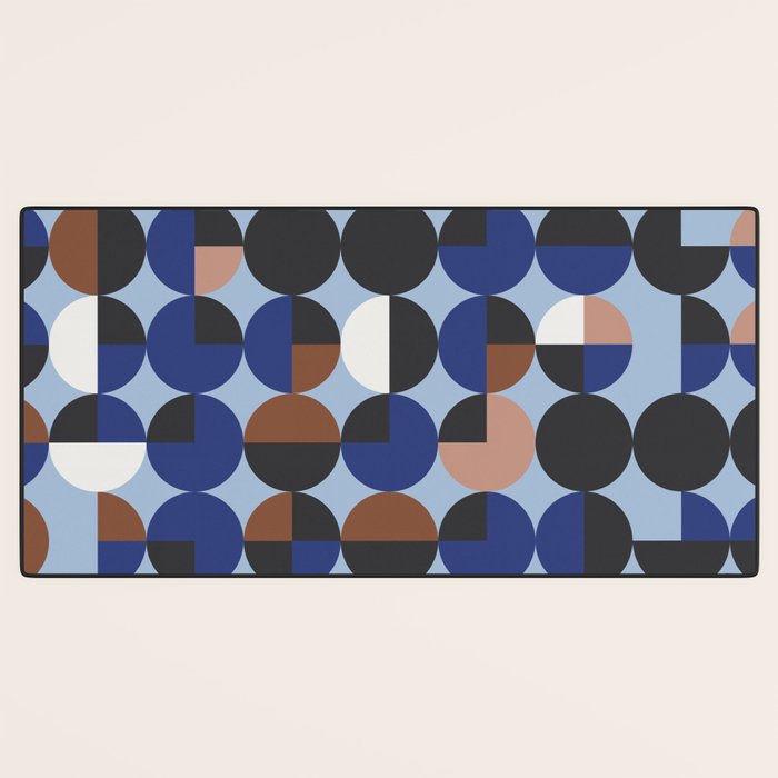 brown blue geometric elegance Desk Mat Gallery Image 3