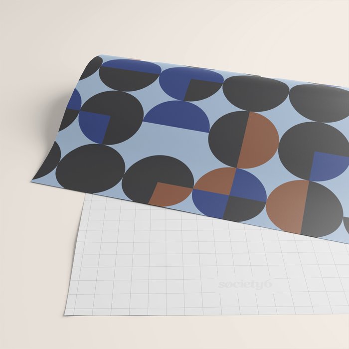 brown blue geometric elegance Wrapping Paper Gallery Image 2