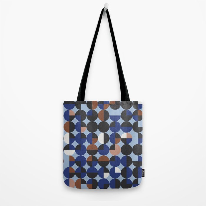 brown blue geometric elegance Tote Bag Gallery Image 2