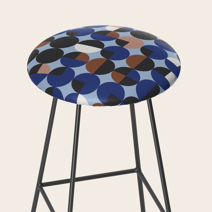 brown blue geometric elegance Stool Gallery Image 2