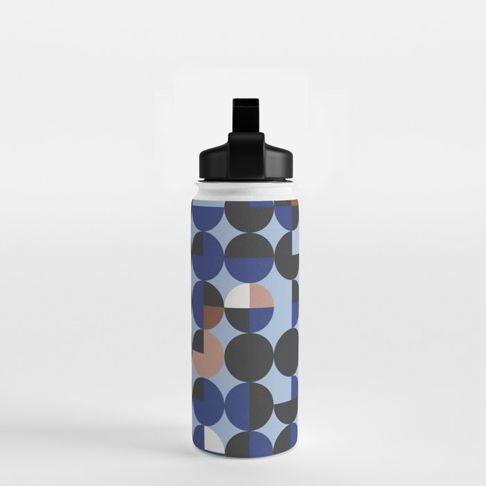 brown blue geometric elegance Water Bottle Gallery Image 2