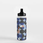 brown blue geometric elegance Water Bottle Gallery Image 2