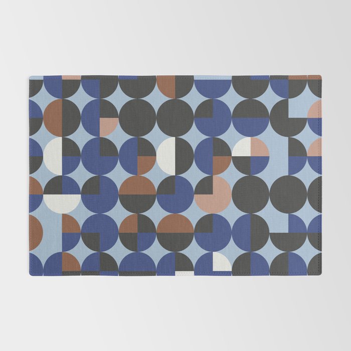 brown blue geometric elegance Rug Gallery Image 2