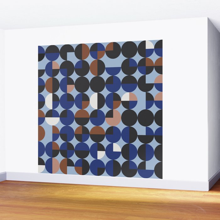 brown blue geometric elegance Wall Mural Gallery Image 2