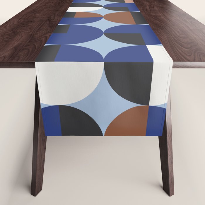 brown blue geometric elegance Table Runner Gallery Image 1
