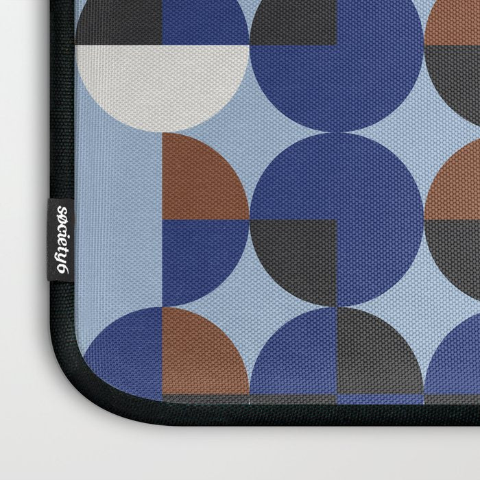 brown blue geometric elegance Laptop Sleeve Gallery Image 3