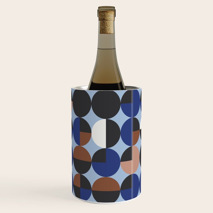 brown blue geometric elegance Wine Chiller Gallery Image 1