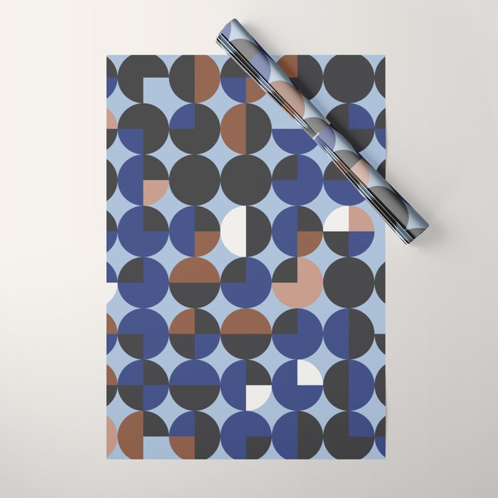 brown blue geometric elegance Wrapping Paper Gallery Image 1