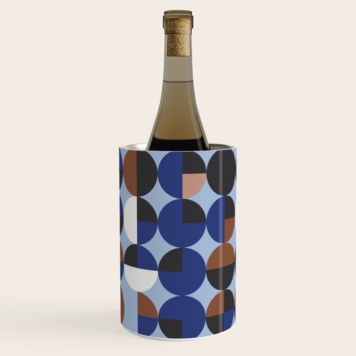 brown blue geometric elegance Wine Chiller Gallery Image 2