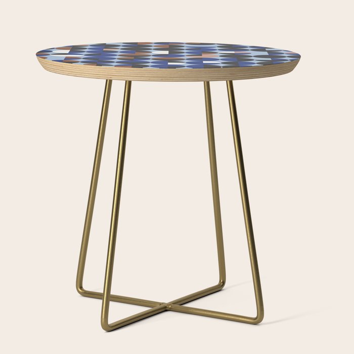 brown blue geometric elegance Side Table Gallery Image 1