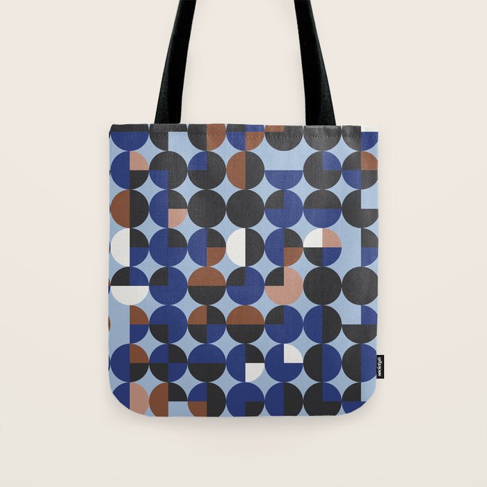 brown blue geometric elegance Tote Bag Gallery Image 1