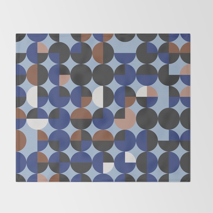 brown blue geometric elegance Throw Blanket Gallery Image 2