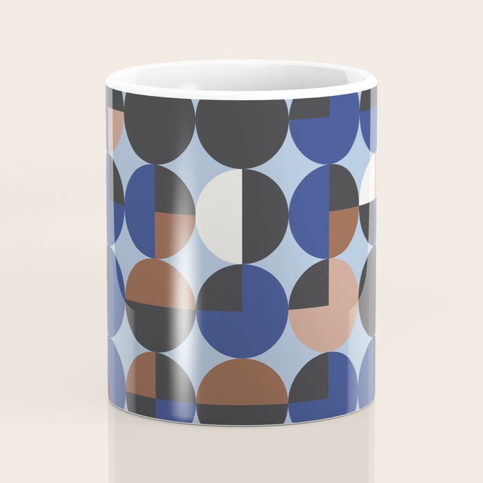 brown blue geometric elegance Coffee Mug Gallery Image 4