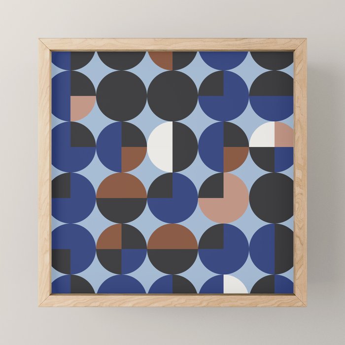 brown blue geometric elegance Mini Art Print Gallery Image 1