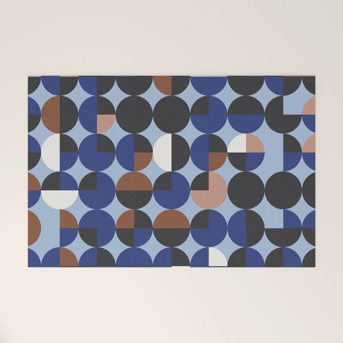 brown blue geometric elegance Welcome Mat Gallery Image 1