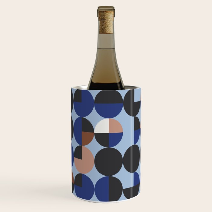 brown blue geometric elegance Wine Chiller Gallery Image 3