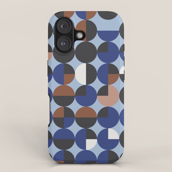 brown blue geometric elegance iPhone Case Gallery Image 1