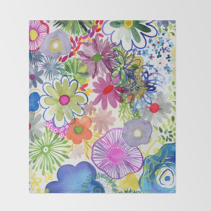 floral hurricane Throw Blanket Gallery Image 2