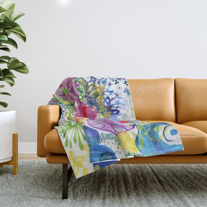 floral hurricane Throw Blanket Gallery Image 1