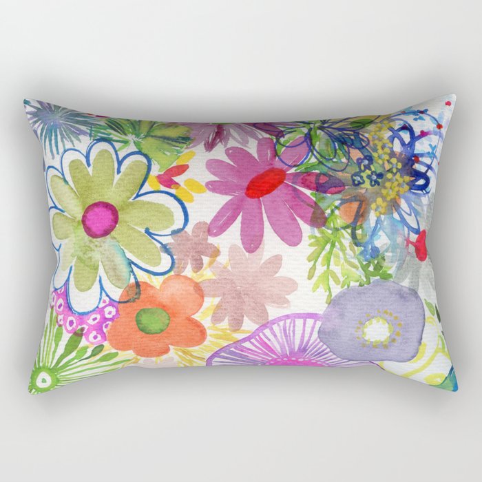 floral hurricane Rectangular Pillow Gallery Image 1