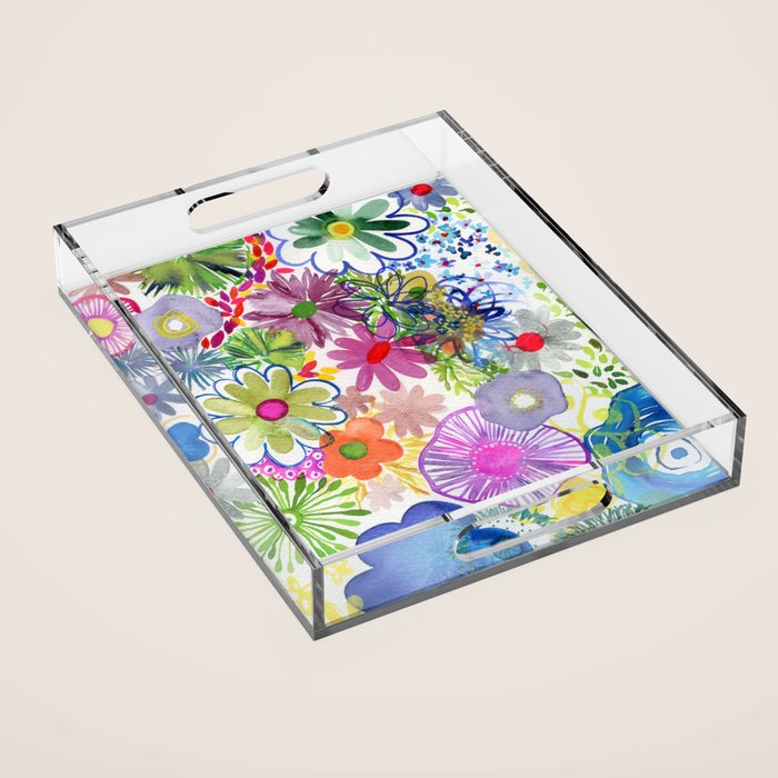 floral hurricane Acrylic Tray Gallery Image 1