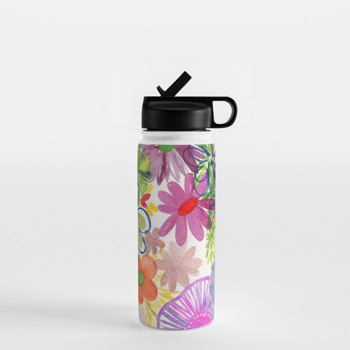 floral hurricane Water Bottle Gallery Image 1