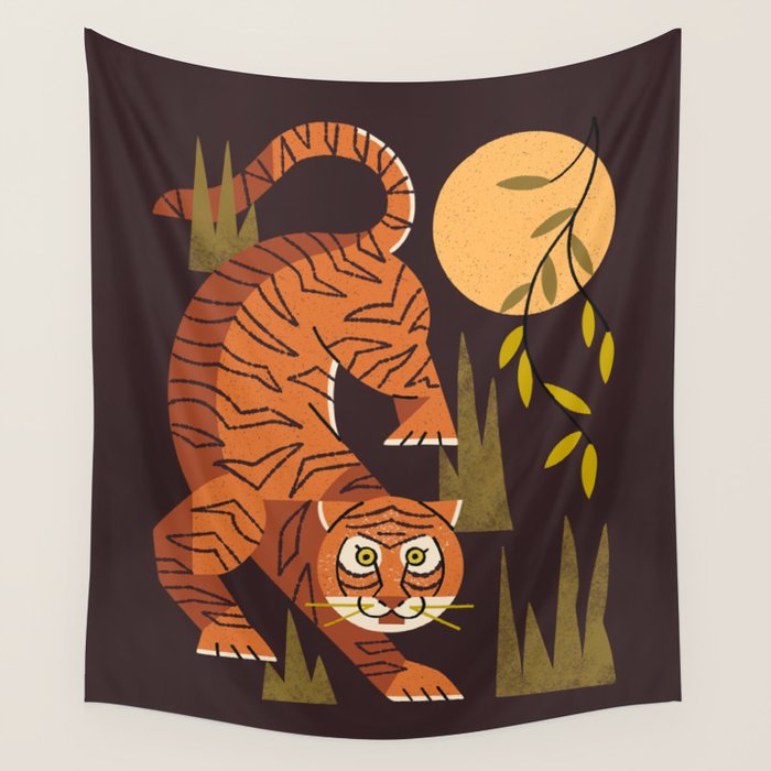 Tiger Moon Wall Tapestry Gallery Image 4