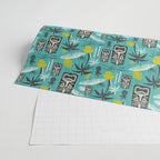 Island Tiki Aqua Wrapping Paper Gallery Image 2